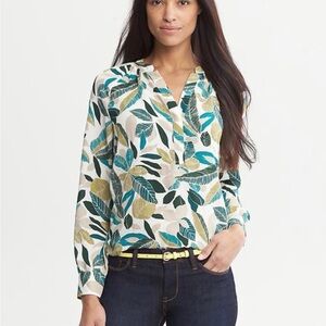 Banana Republic Leaf Print Blouse - NWOT